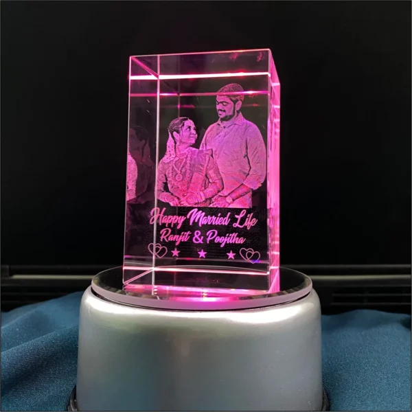 3D Crystal with LED Base